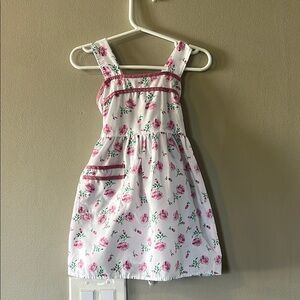 Floral Pink and White Kids Dress